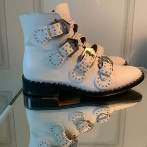 White Givenchy Buckle Boots